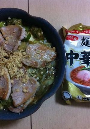 麺の力de豚バラあんかけ-レシピのメイン写真