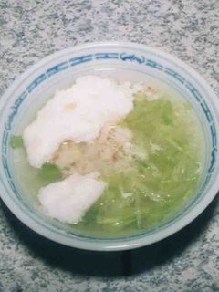 レタスとカニのふわふわ卵スープ-レシピのメイン写真