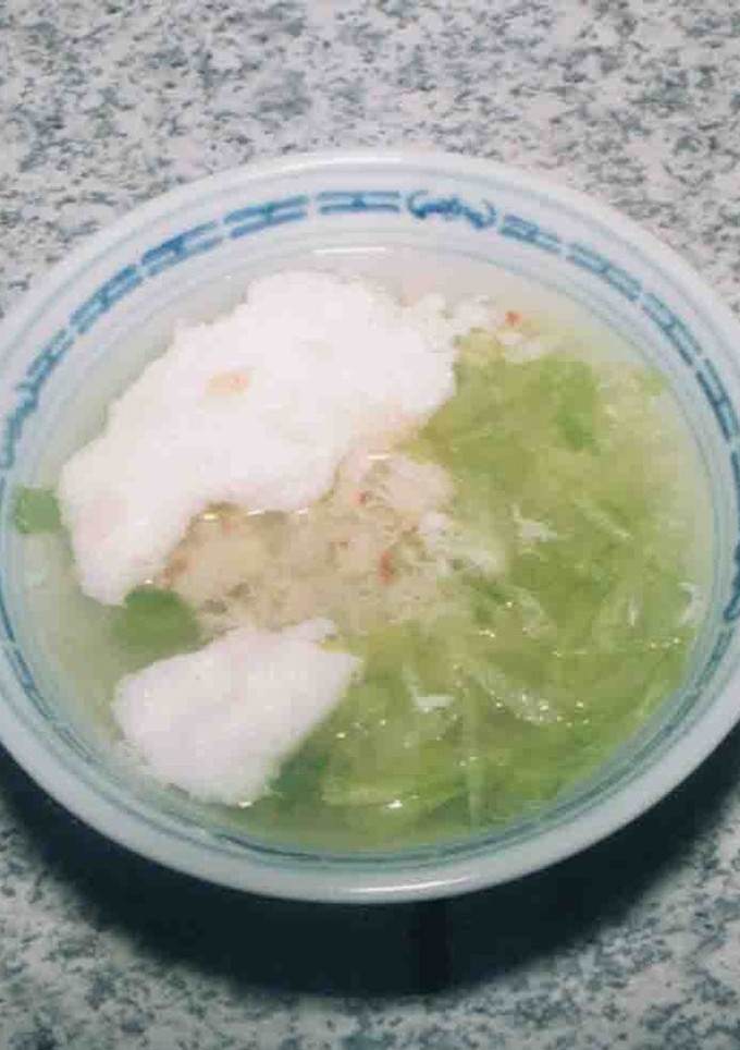レタスとカニのふわふわ卵スープ-レシピのメイン写真