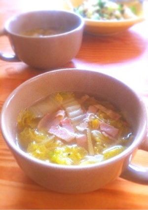 白菜とベーコンの生姜とろみスープ-レシピのメイン写真