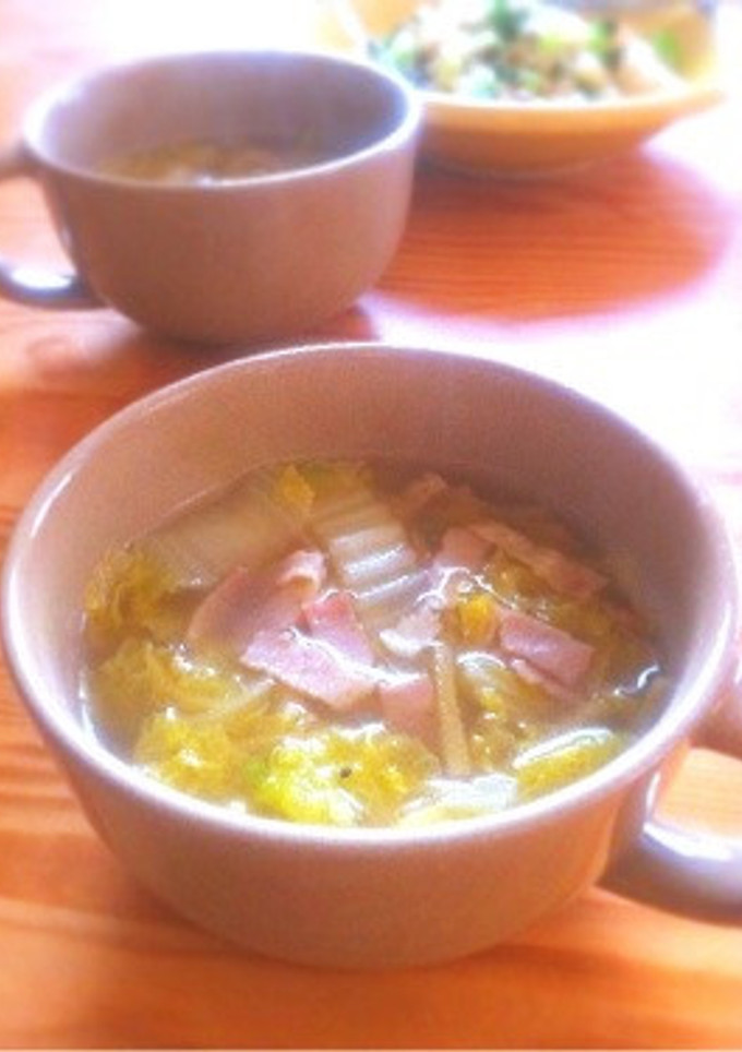 白菜とベーコンの生姜とろみスープ-レシピのメイン写真