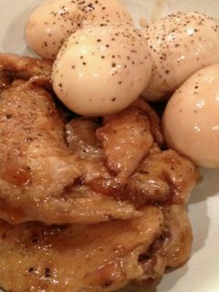 鶏手羽先と茹卵の黒胡椒煮-レシピのメイン写真