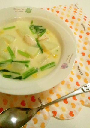 鶏肉と大根の味噌クリームスープ♪-レシピのメイン写真