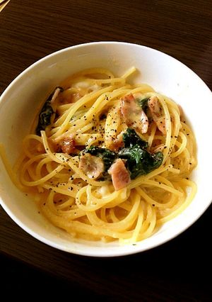 ほうれんそうとベーコンのクリームパスタ-レシピのメイン写真