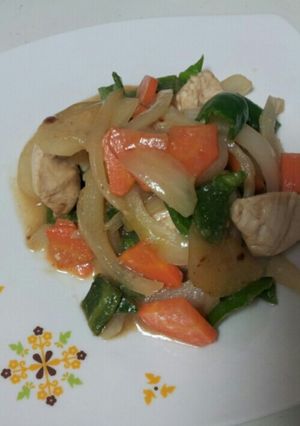 鶏胸肉と野菜の甘酢炒め-レシピのメイン写真