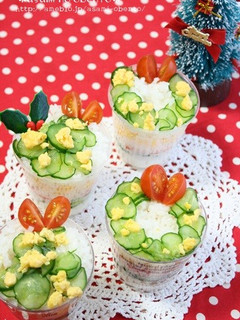 クリスマス☆カップサラダ寿司-レシピのメイン写真
