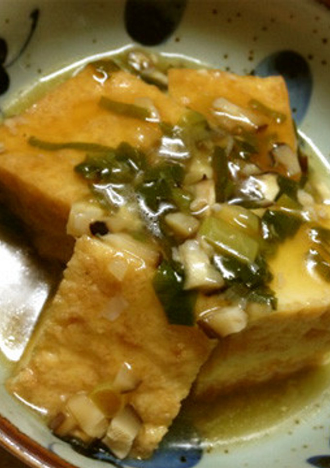 絹揚げの簡単ネギ椎茸あんかけ-レシピのメイン写真