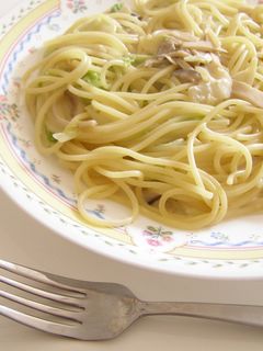 白菜ときのこのホワイトソースパスタ-レシピのメイン写真