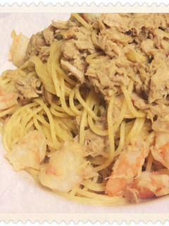 簡単♥ツナとえびの和風パスタ-レシピのメイン写真
