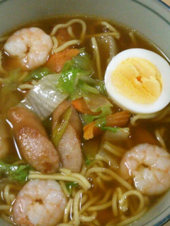 レタスとソーセージのラーメン-レシピのメイン写真
