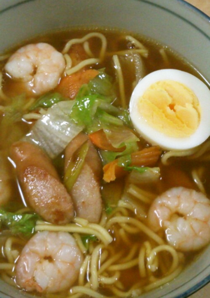 レタスとソーセージのラーメン-レシピのメイン写真