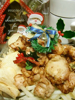 醤油麹で下味、クリスマスバージョン唐揚げ-レシピのメイン写真