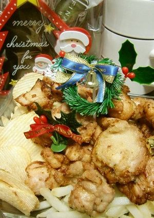 醤油麹で下味、クリスマスバージョン唐揚げ-レシピのメイン写真