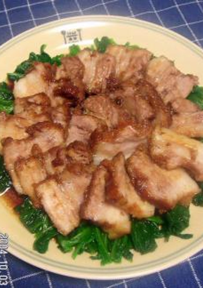 ほうれん草で食べるうちの煮豚-レシピのメイン写真