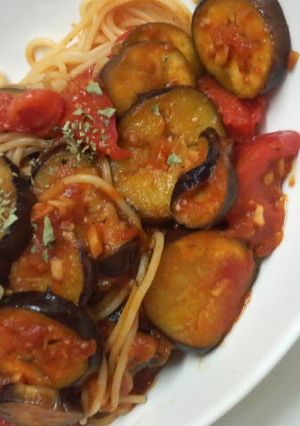 ナスとトマトのパスタ-レシピのメイン写真