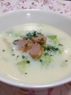 あったか♪白菜とウインナーの豆乳スープ☆-レシピのメイン写真