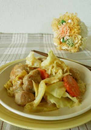 鶏肉とキャベツのごまみそ照り焼き-レシピのメイン写真