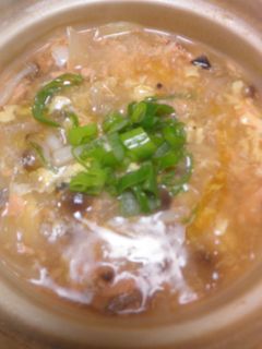 焼鮭と玉ねぎの卵とじスープ-レシピのメイン写真