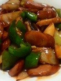 ウィンナーと玉ねぎ・きのこの甘酢炒め-レシピのメイン写真