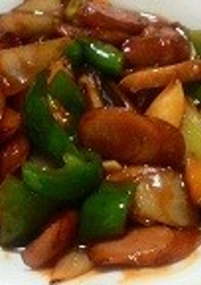 ウィンナーと玉ねぎ・きのこの甘酢炒め-レシピのメイン写真