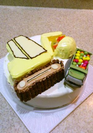 ショベルカー★デコケーキ(覚書)-レシピのメイン写真