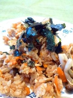 シメジとごぼうの炊き込み味噌おこわ-レシピのメイン写真