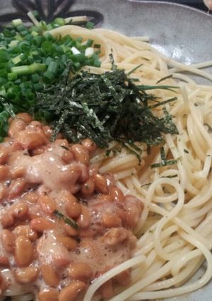かんたん！梅納豆パスタ-レシピのメイン写真