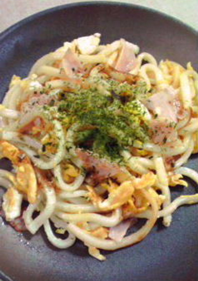 卵とハムの焼きうどん-レシピのメイン写真