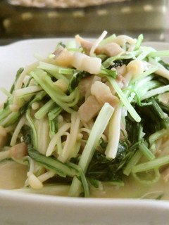 水菜、えのき、ベーコンのバターソテー-レシピのメイン写真