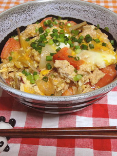 鶏挽肉のイタリアン風親子丼-レシピのメイン写真