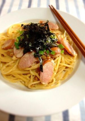 ♡牛乳で作る納豆クリームパスタ♡-レシピのメイン写真