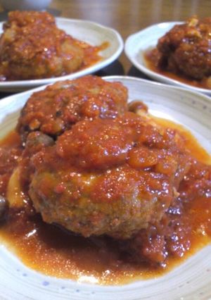 トマト煮込みハンバーグ-レシピのメイン写真