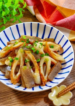 お弁当作り置きにも!ちくわとこんにゃくの甘辛炒め-レシピのメイン写真