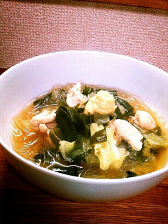 春雨スープ♡鶏だし生姜-レシピのメイン写真