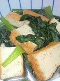 小松菜と厚揚げの簡単煮物-レシピのメイン写真