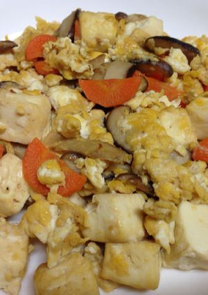 豆腐、人参、椎茸の卵炒め-レシピのメイン写真