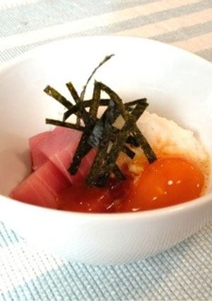 山かけに卵黄醤油漬-レシピのメイン写真