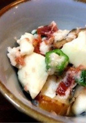 あなごと梅とオクラのたたきとろろ-レシピのメイン写真