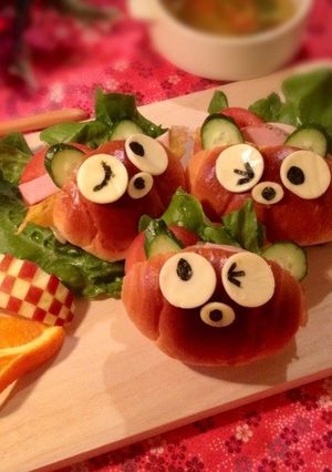*＊キャラ弁＊簡単かわいいデコロールパン-レシピのメイン写真