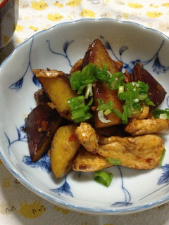 サツマイモと鶏胸肉の豆板醤炒め-レシピのメイン写真