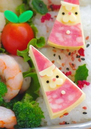 ６ｐチーズのサンタさん(キャラ弁に）-レシピのメイン写真