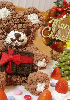 バレンタインに！くまさんのチョコケーキ-レシピのメイン写真