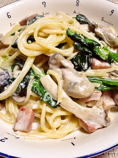 牡蠣とほうれん草のクリームパスタ-レシピのメイン写真