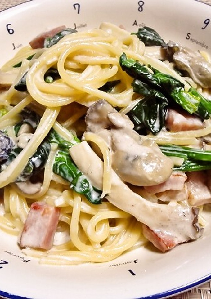牡蠣とほうれん草のクリームパスタ-レシピのメイン写真