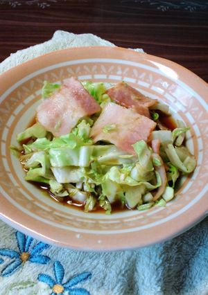 レンジでキャベツ・ベーコン野菜炒め風-レシピのメイン写真