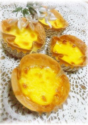 超簡単☆餃子の皮でエッグタルト☆-レシピのメイン写真