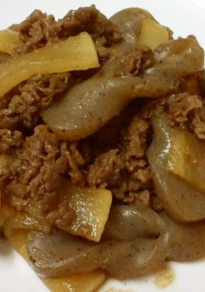 ご飯が進む♪牛肉とこんにゃくの甘辛炒め-レシピのメイン写真