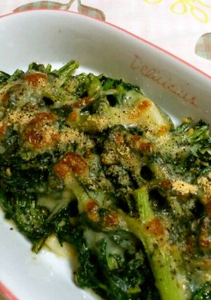 簡単美味しい*春菊のパルメザンチーズ焼き-レシピのメイン写真