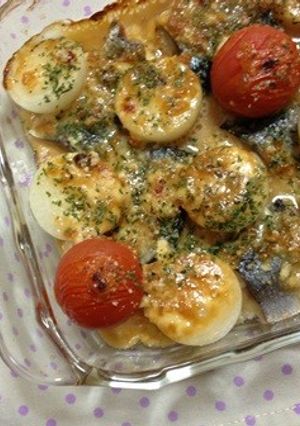 醤油麹にお任せ✿秋刀魚と野菜のチーズ焼き-レシピのメイン写真