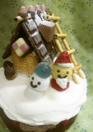 クリスマスケーキの飾り☆お菓子の家-レシピのメイン写真